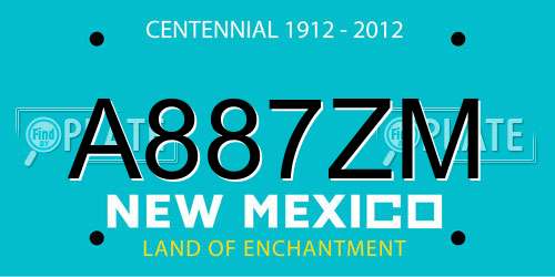 A887ZM New Mexico License Plate