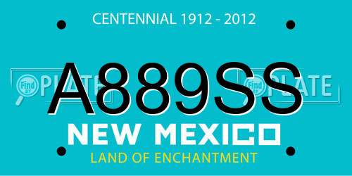 A889SS New Mexico License Plate
