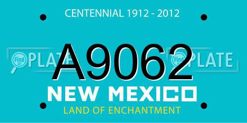 A9062 New Mexico License Plate