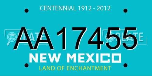 AA17455 New Mexico License Plate