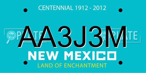 AA3J3M New Mexico License Plate