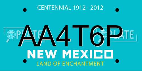 AA4T6P New Mexico License Plate
