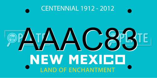 AAAC83 New Mexico License Plate