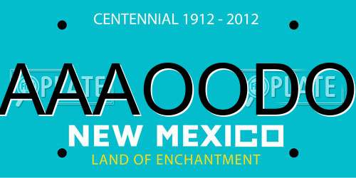 AAAOODO New Mexico License Plate