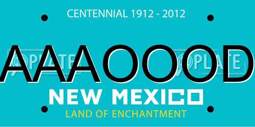 AAAOOOD New Mexico License Plate