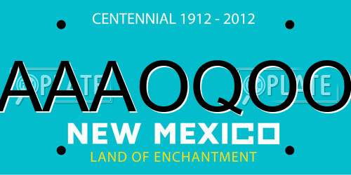 AAAOQOO New Mexico License Plate