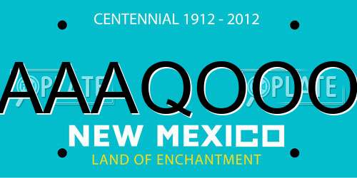 AAAQOOO New Mexico License Plate