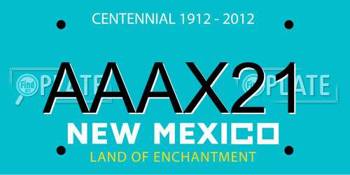 AAAX21 New Mexico License Plate