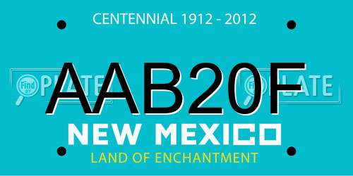 AAB20F New Mexico License Plate