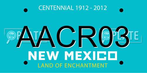 AACR03 New Mexico License Plate