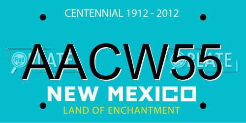 AACW55 New Mexico License Plate