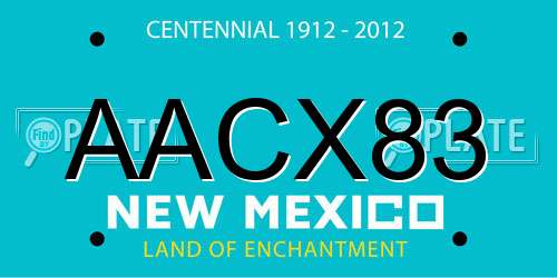AACX83 New Mexico License Plate