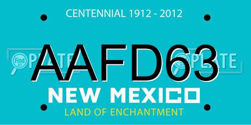 AAFD63 New Mexico License Plate