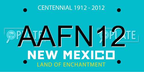 AAFN12 New Mexico License Plate
