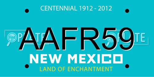 AAFR59 New Mexico License Plate