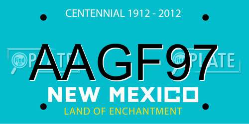 AAGF97 New Mexico License Plate