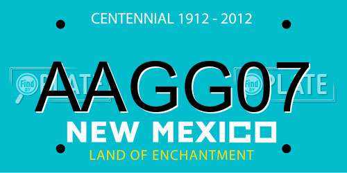 AAGG07 New Mexico License Plate