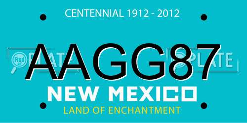 AAGG87 New Mexico License Plate