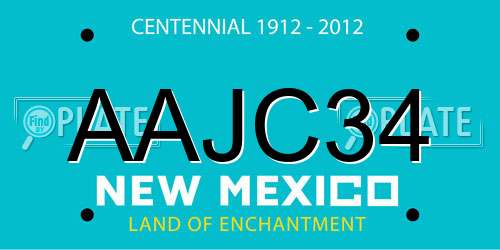 AAJC34 New Mexico License Plate