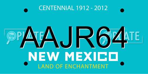 AAJR64 New Mexico License Plate