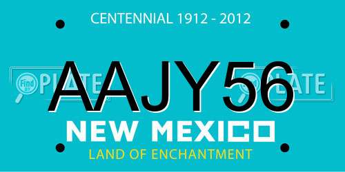 AAJY56 New Mexico License Plate