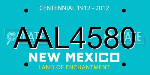 AAL4580 New Mexico License Plate