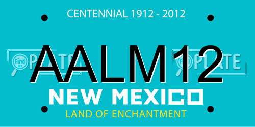AALM12 New Mexico License Plate