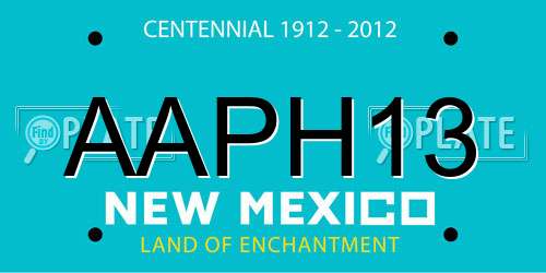 AAPH13 New Mexico License Plate