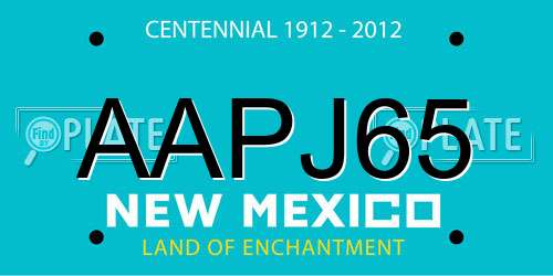 AAPJ65 New Mexico License Plate