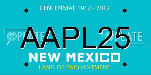 AAPL25 New Mexico License Plate