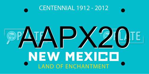 AAPX20 New Mexico License Plate
