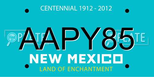 AAPY85 New Mexico License Plate