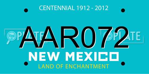 AAR072 New Mexico License Plate