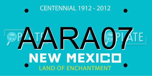 AARA07 New Mexico License Plate