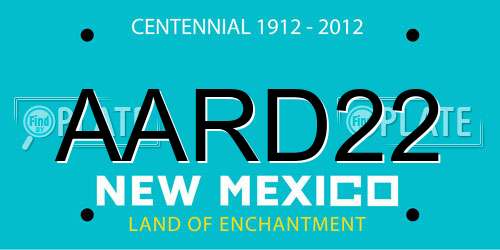 AARD22 New Mexico License Plate