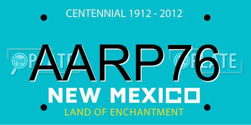 AARP76 New Mexico License Plate