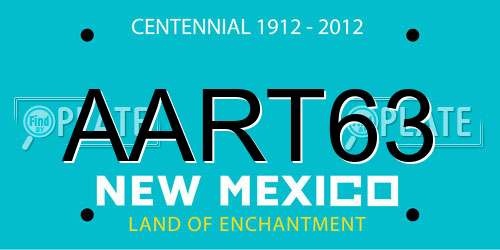 AART63 New Mexico License Plate