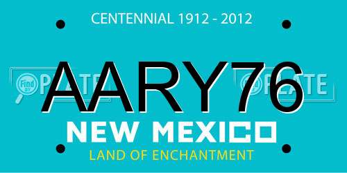AARY76 New Mexico License Plate