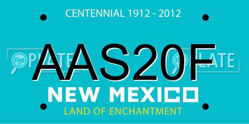 AAS20F New Mexico License Plate