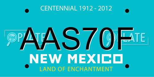 AAS70F New Mexico License Plate