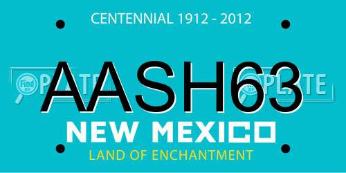 AASH63 New Mexico License Plate