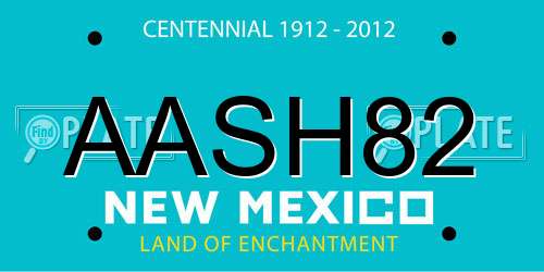 AASH82 New Mexico License Plate