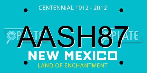 AASH87 New Mexico License Plate
