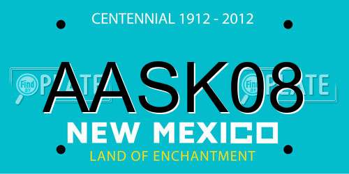 AASK08 New Mexico License Plate