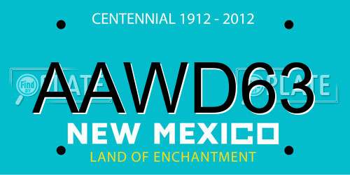 AAWD63 New Mexico License Plate