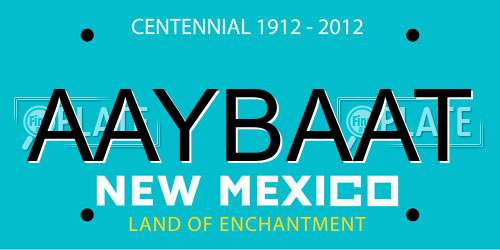 AAYBAAT New Mexico License Plate