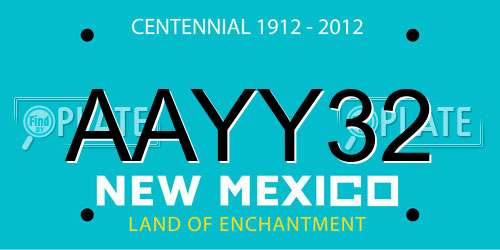 AAYY32 New Mexico License Plate