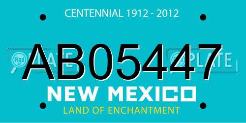 AB05447 New Mexico License Plate