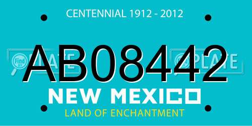 AB08442 New Mexico License Plate