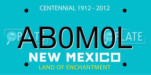 AB0M0L New Mexico License Plate